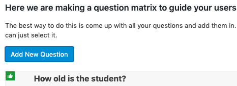 add new question button