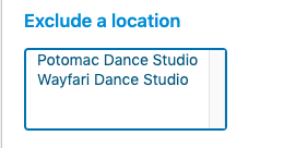 exclude location from class filter