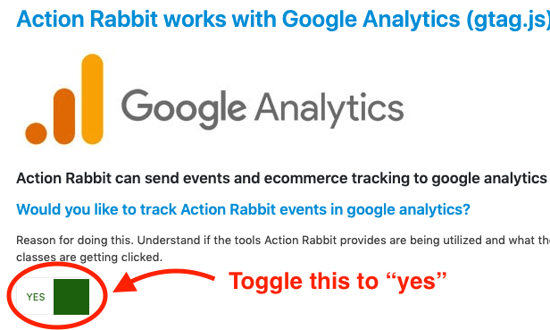 turn event tracking on