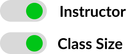 Class Size Filter and Instructor Filter